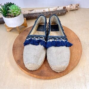 🎉HP🎉Tory Burch Niyah Espadrille Shoes Size 10 | Fringe Trim Slip-On Flats